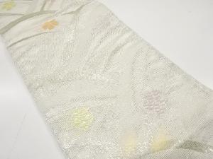 アンティーク　紗　波に桜模様織り出し袋帯（材料）